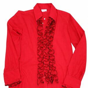 Vintage Retro L & M Fashions Red Tuxedo Shirt M7